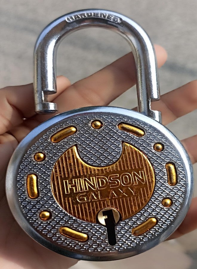 Hindson Galaxy 65mm Brass Round Lock - Steel Double Locking, 8 Lever with 3 Keys for Main Door, Gate, Shop, shutters and Warehouse (Original Picture) - Image 1